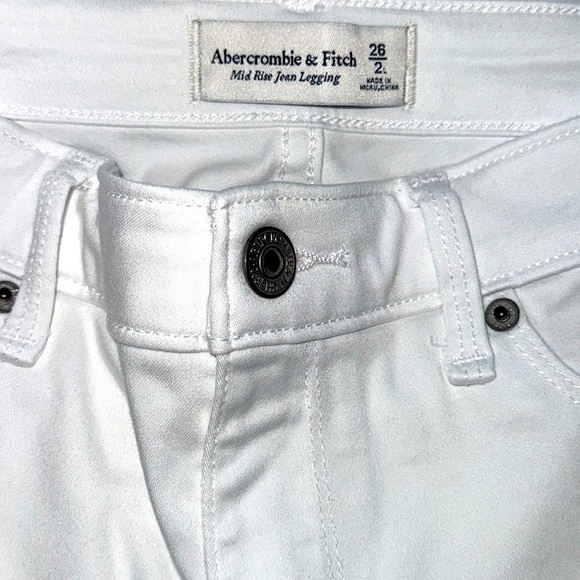 Abercrombie & Fitch White Mid-Rise Jean Legging-26W/ 2 Long. Excellent Condition - Picture 6 of 10